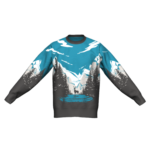 Jacquard Knit Mountains Crewneck Sweater - TruColours Apparel