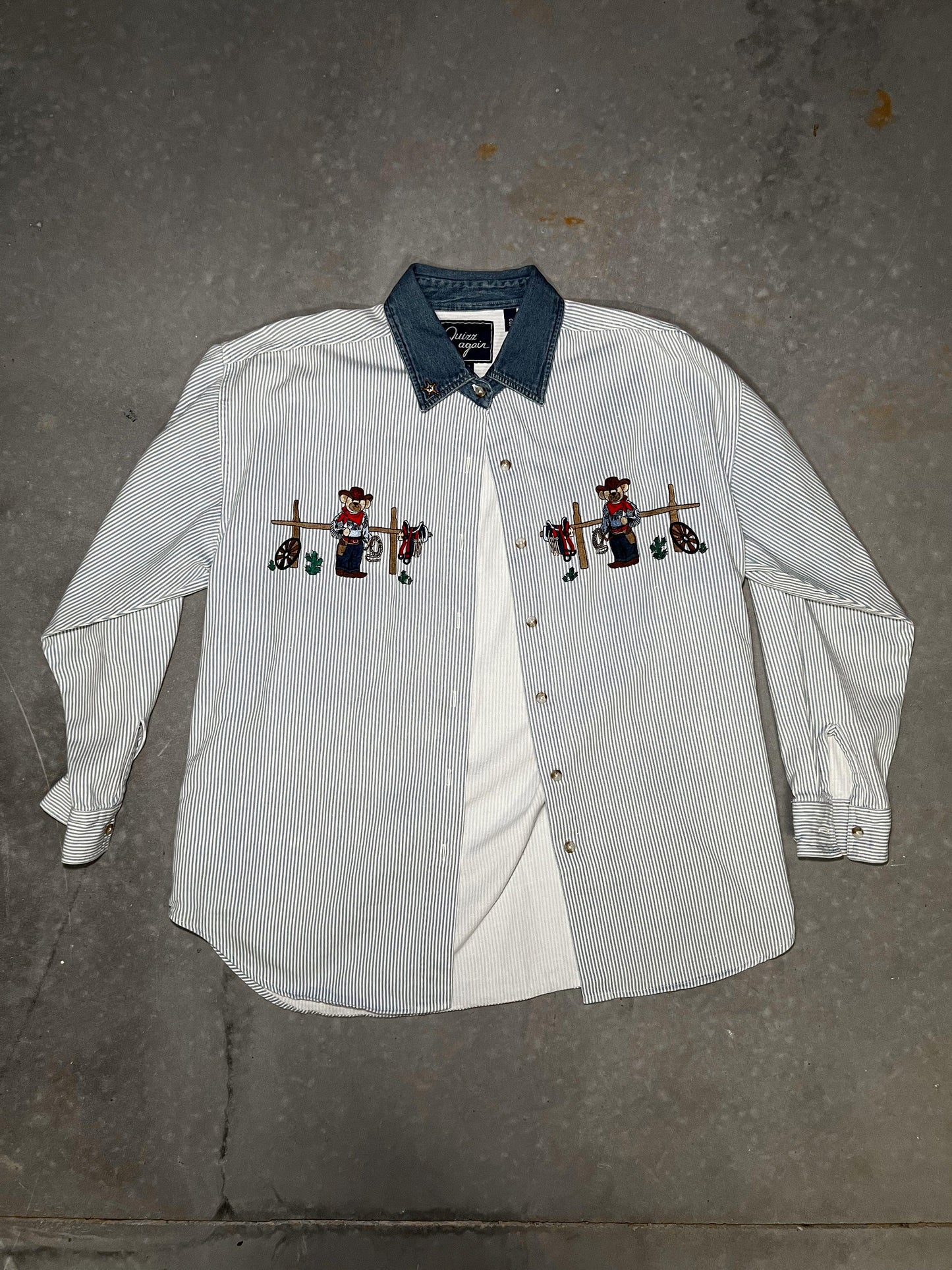 Embroidered Cowboy Bears Button Up - TruColours Apparel