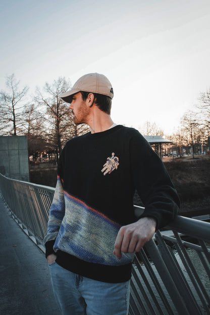 Jacquard Knit Orbiter Crewneck Sweater