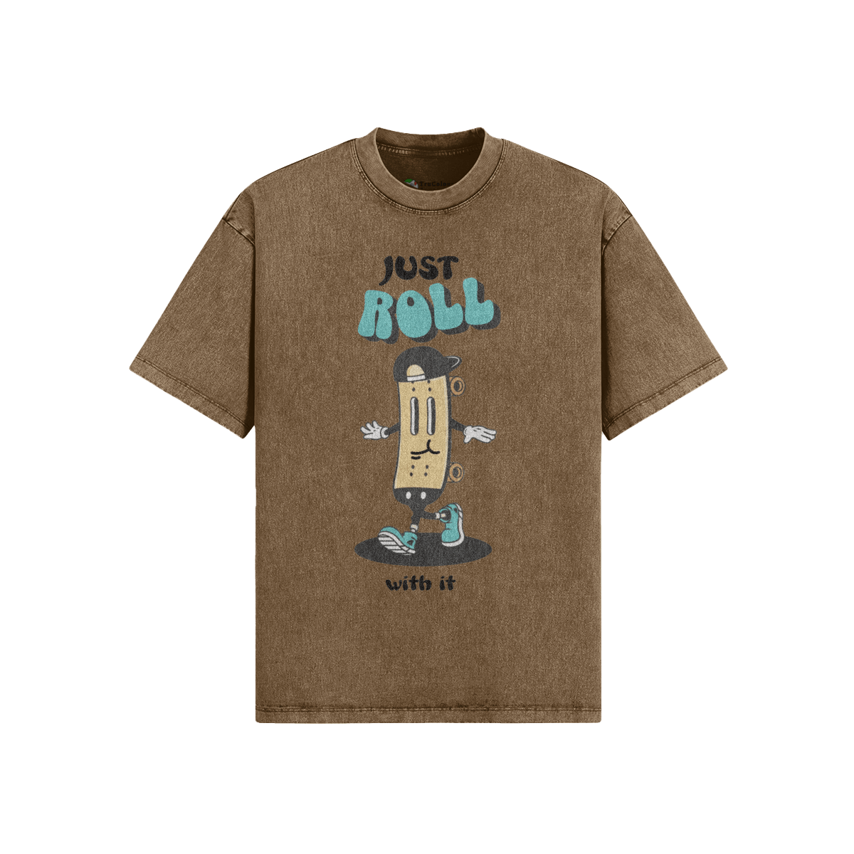 Roll With It Oversized Snow-washed T-Shirt - TruColours Apparel