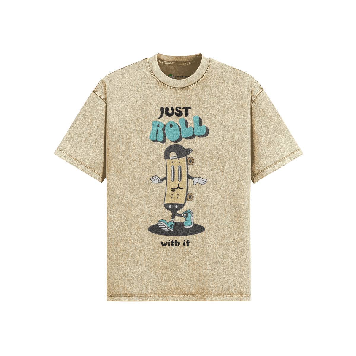 Roll With It Oversized Snow-washed T-Shirt - TruColours Apparel