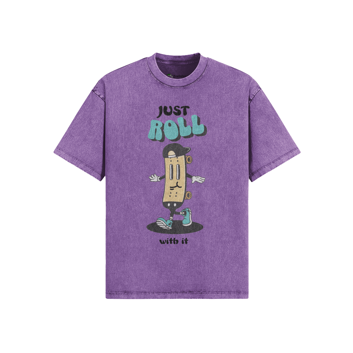 Roll With It Oversized Snow-washed T-Shirt - TruColours Apparel