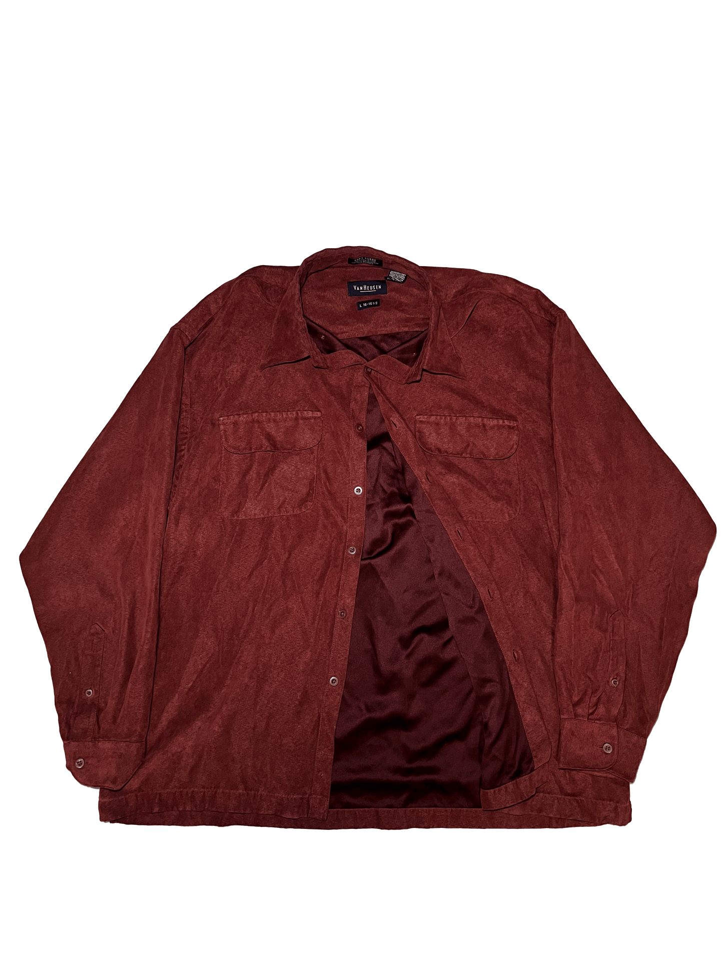 Maroon Van Heusen Suede Button Up - TruColours Apparel