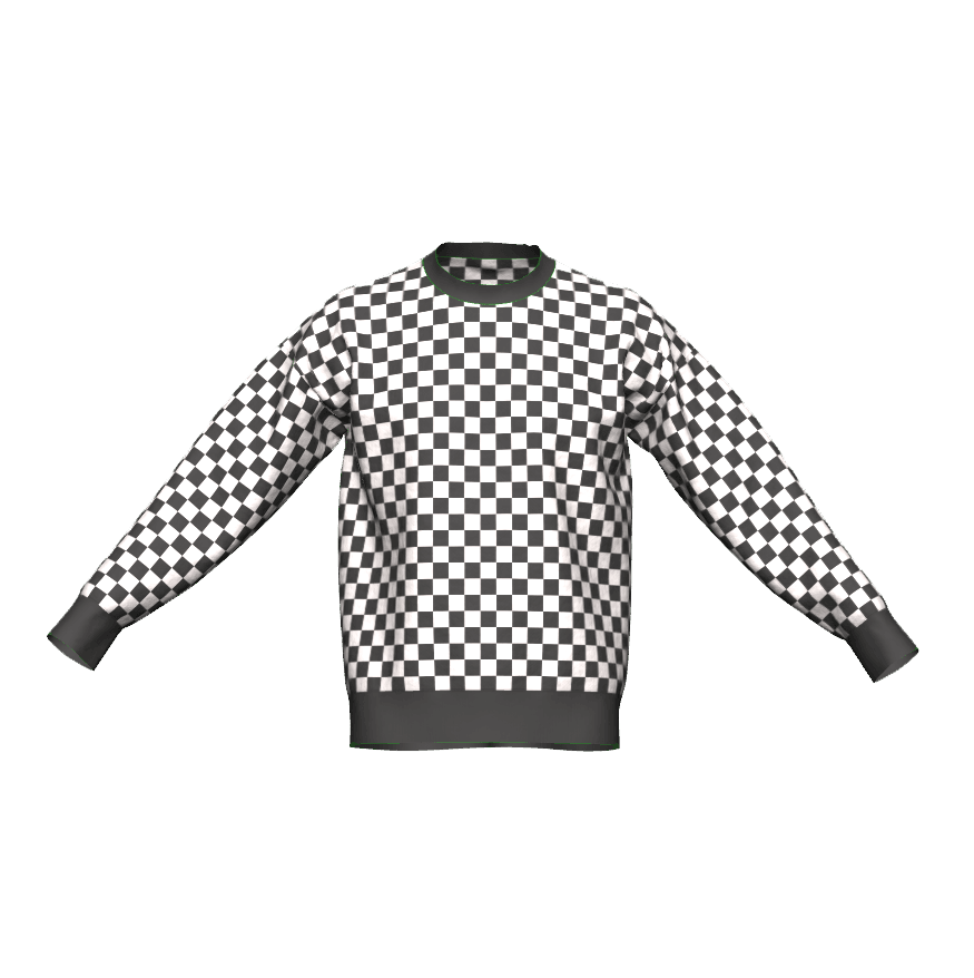 Jacquard Knit Checkered Crewneck Sweater - TruColours Apparel