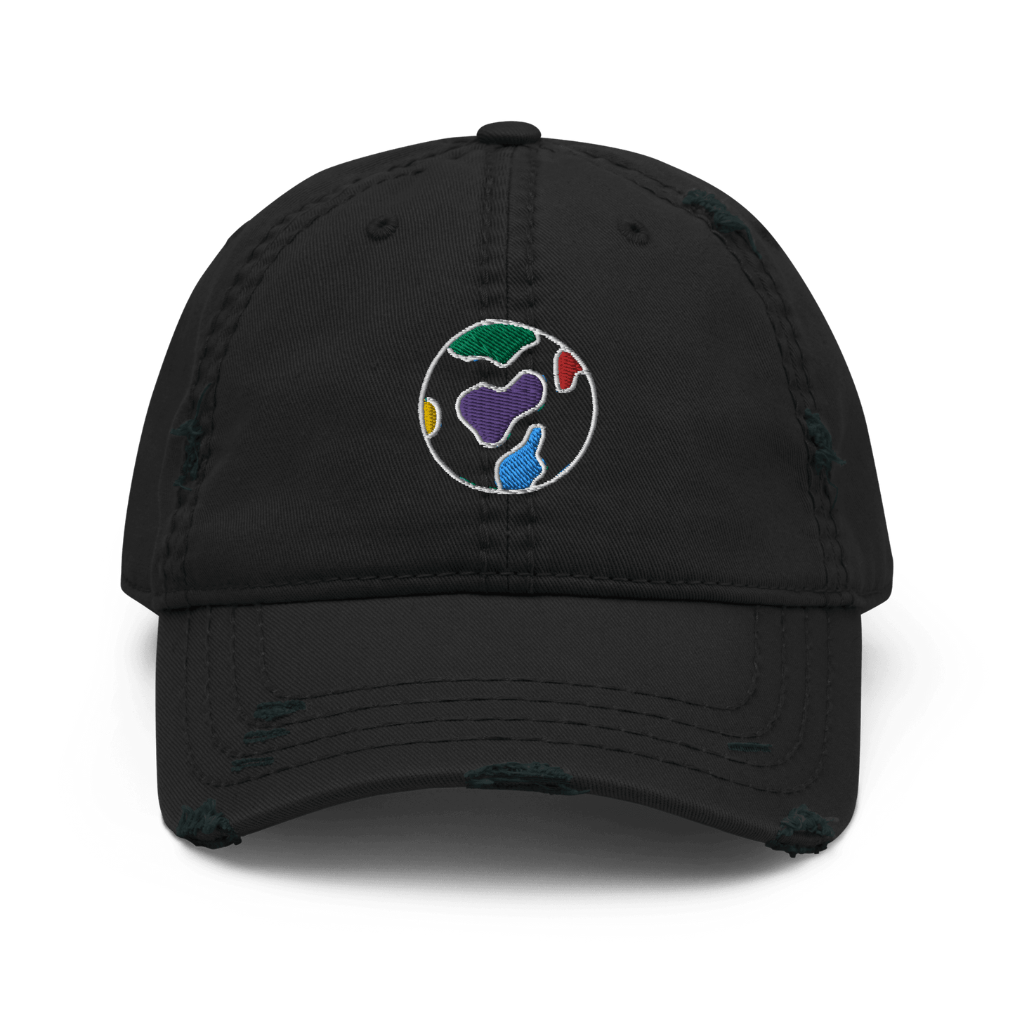 Embroidered Logo Distressed Dad Hat - TruColours Apparel