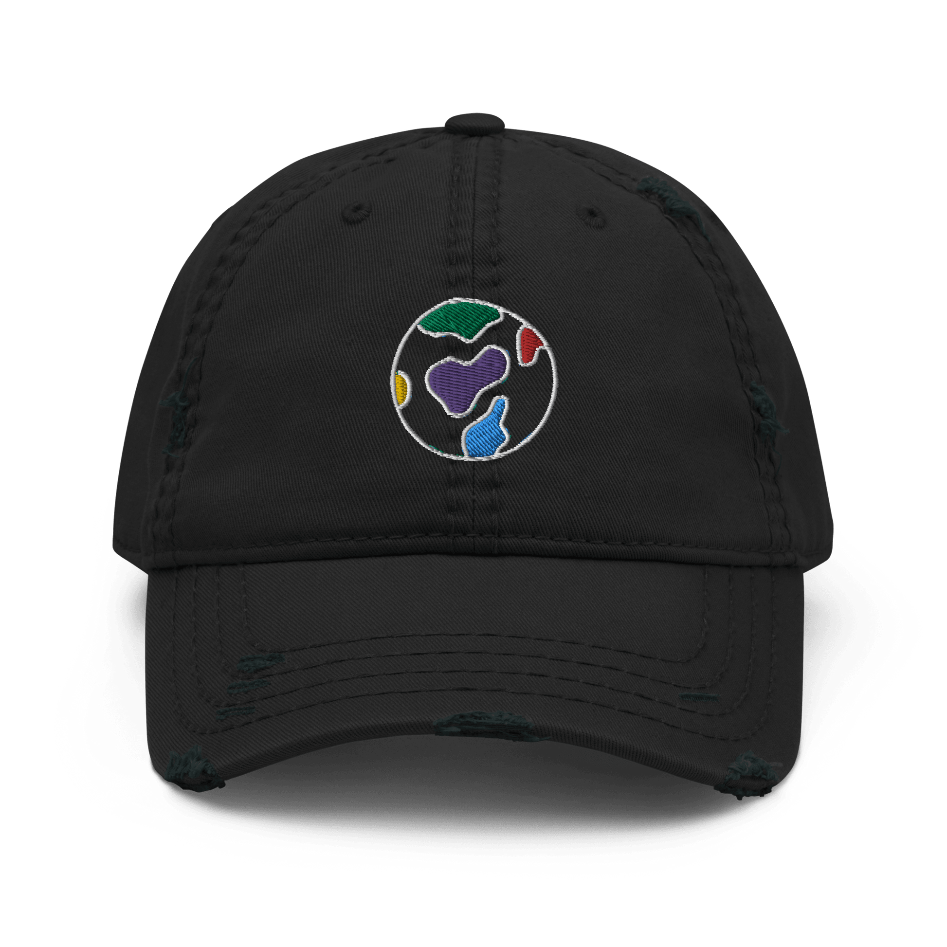 Embroidered Logo Distressed Dad Hat - TruColours Apparel