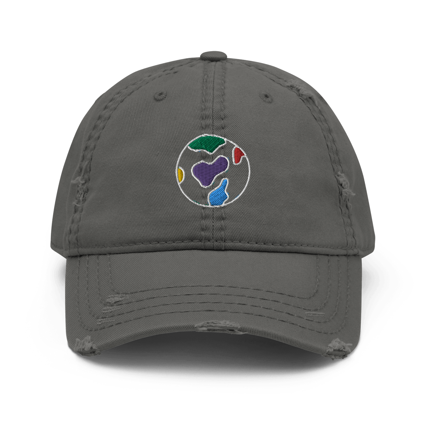 Embroidered Logo Distressed Dad Hat - TruColours Apparel