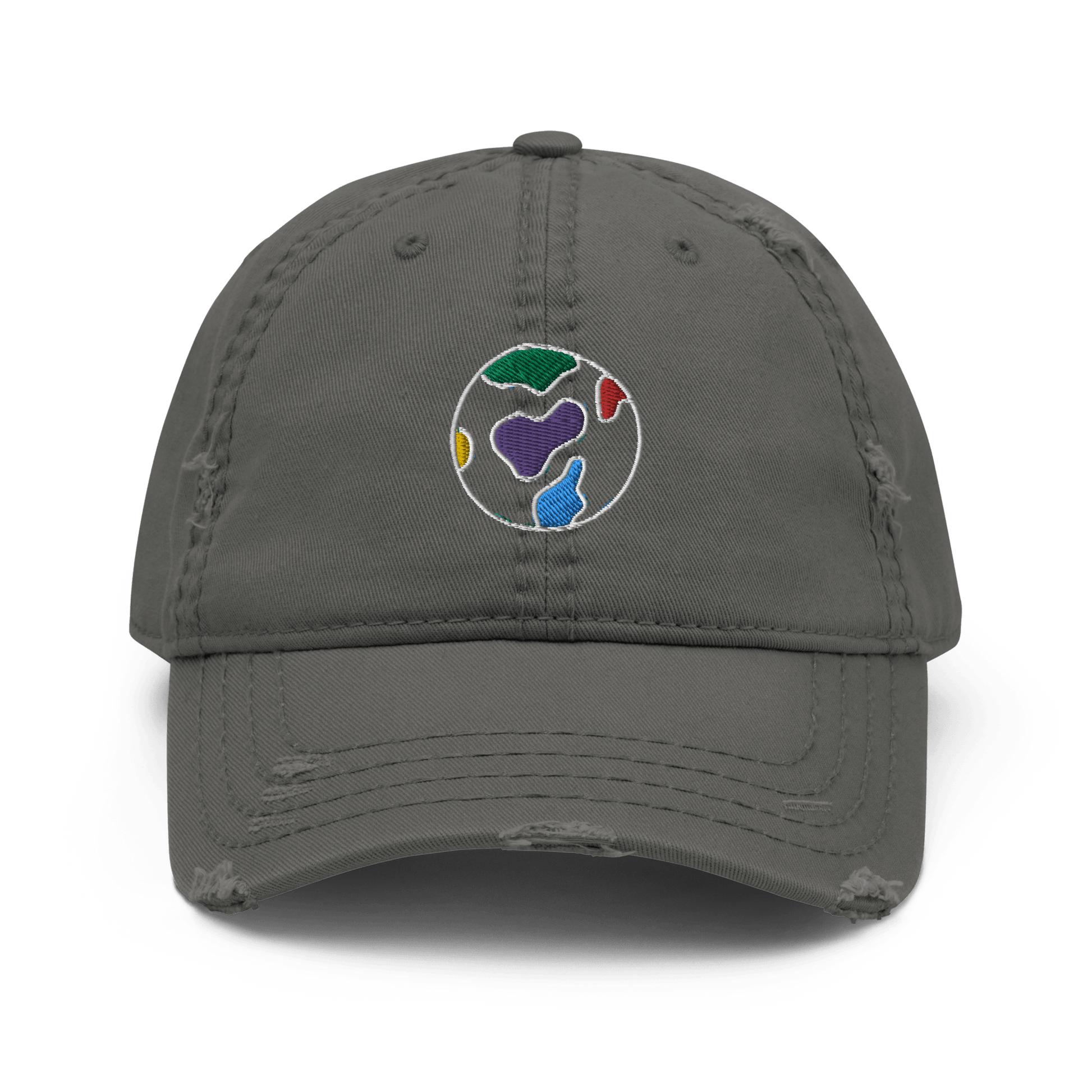 Embroidered Logo Distressed Dad Hat - TruColours Apparel