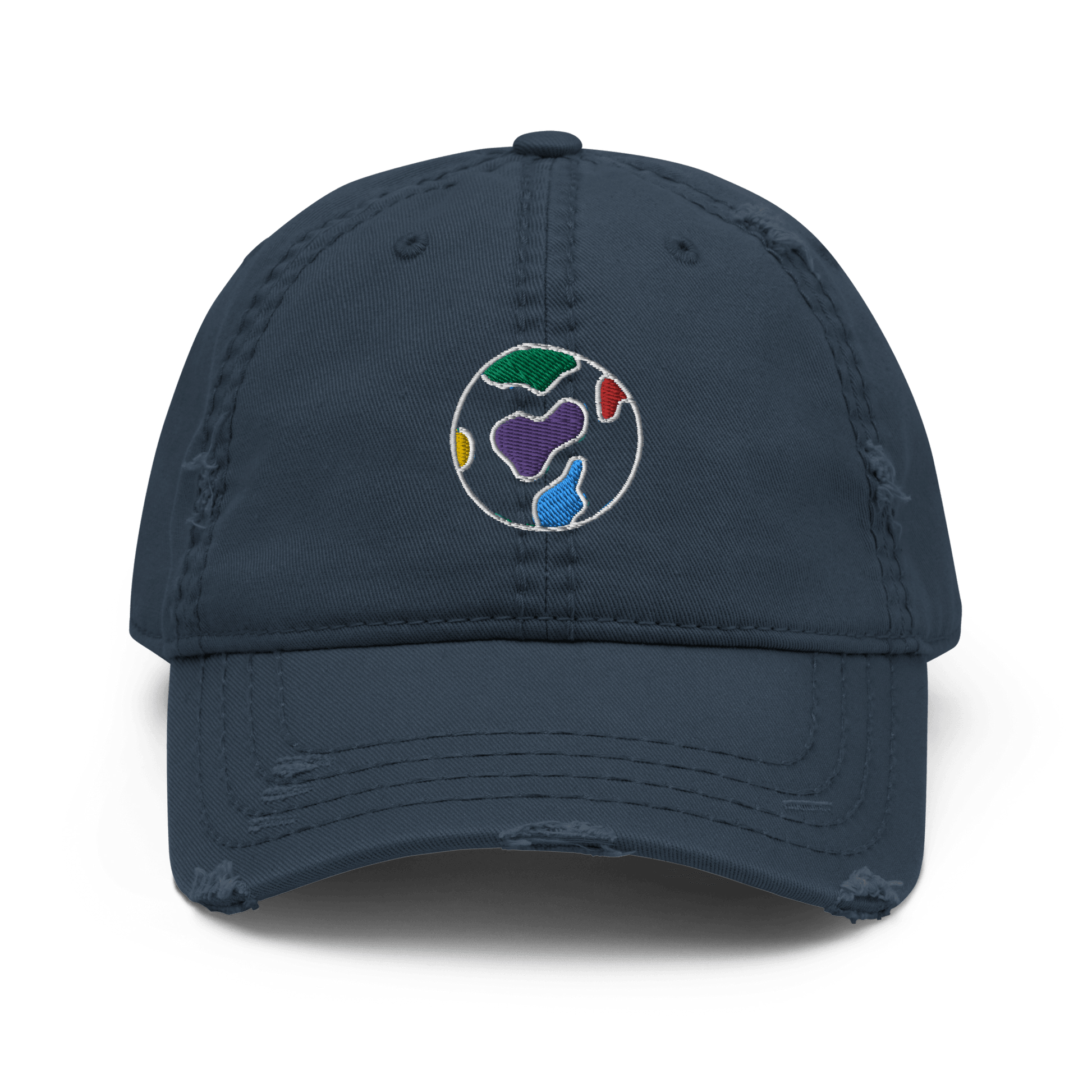 Embroidered Logo Distressed Dad Hat - TruColours Apparel