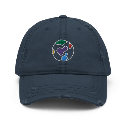 Embroidered Logo Distressed Dad Hat - TruColours Apparel