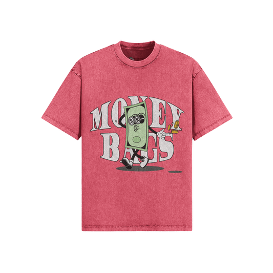 Money Bags Oversized Snow-Washed T-Shirt